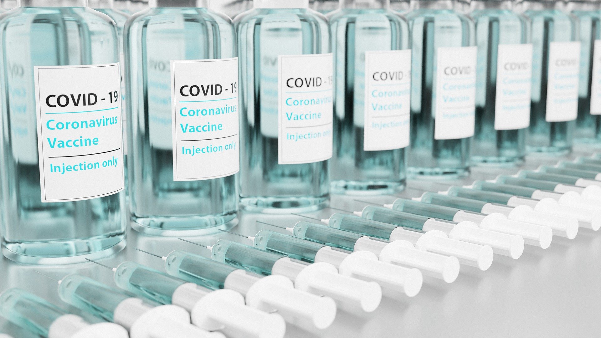 Bottles of covid-19 vaccines